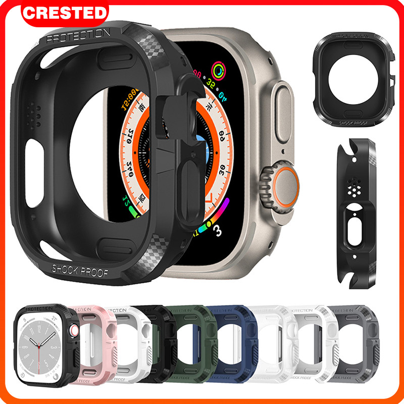 TPU เปลือกอ่อน Apple Watch Ultra/SE 3 2 49มม Iwatch Series 9 8 7 6 5 4 41มม 45มม 42มม 38 สมาร์ทนาฬิกากันชนป้องกันหน้าจอ