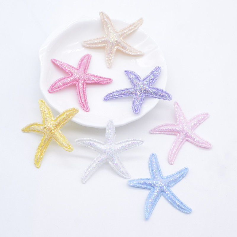 30 ชิ้น Kawaii Glitter ปลาดาว Applique สําหรับ DIY เสื้อผ้าหมวกรองเท้าตกแต่งแพทช์ Handmade Headwear กิ๊บติดผมโบว์อุปกรณ์เสริม