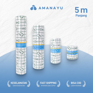 5M Tranparent Film Dressing Roll Pita Medis Anti Air Plester PU Film Dressing Tahan Air Luka Plester Waterproofing Perlindungan Luka