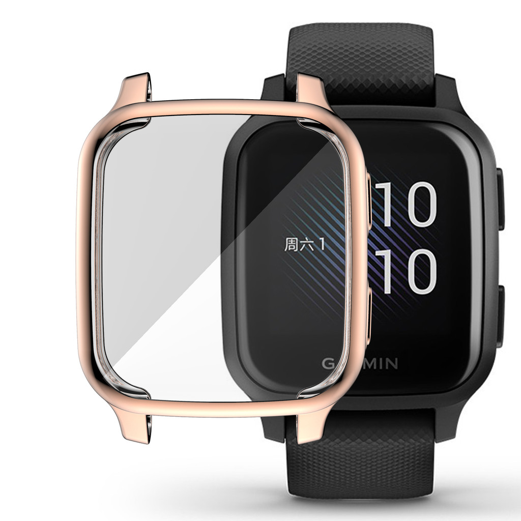 สําหรับ Garmin Venu Sq 2 PC shell กระจกนิรภัยป้องกันหน้าจอ TPU กรอบป้องกันกรณีป้องกันการตก