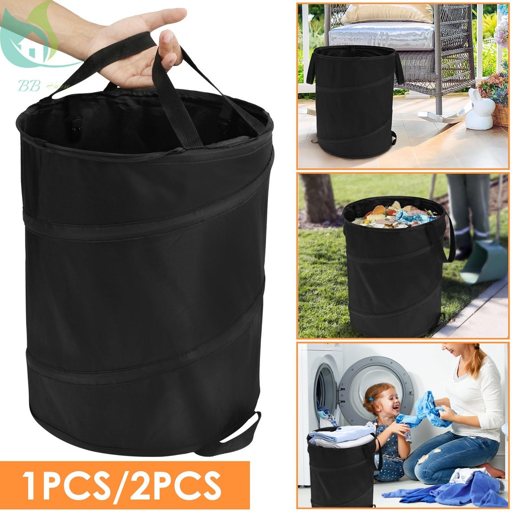 Leaf Waste Bag 10 แกลลอนพับสวนกระเป๋าขนาดใหญ่ความจุ Pop Up ถังขยะประหยัดพื้นที่ Camping ถังขยะสําหรั