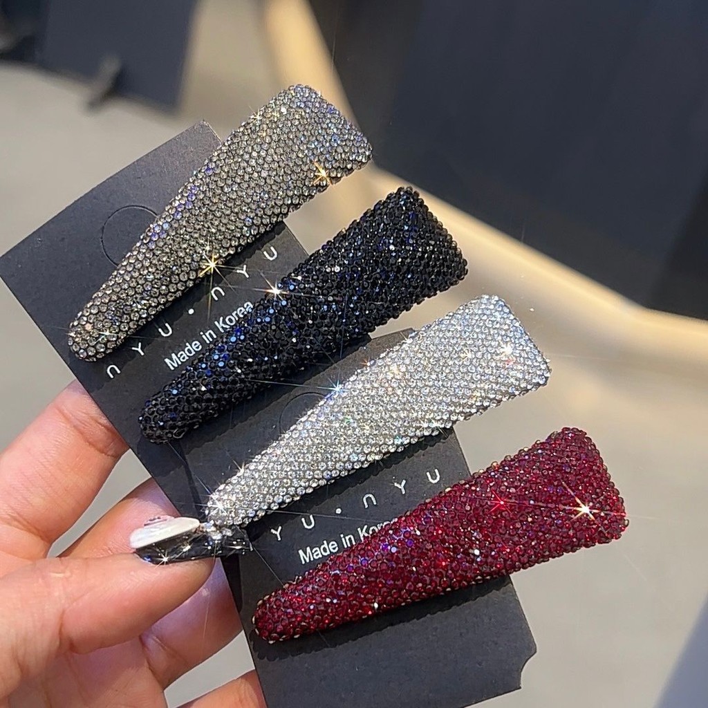 เวอร์ชั่นเกาหลี Classy All-Match Rhinestone Shiny Influencer พร้อมเพชรคลิปผม Bangs คลิปด้านข้าง BB คลิปผู้ใหญ่คลิป Headdress