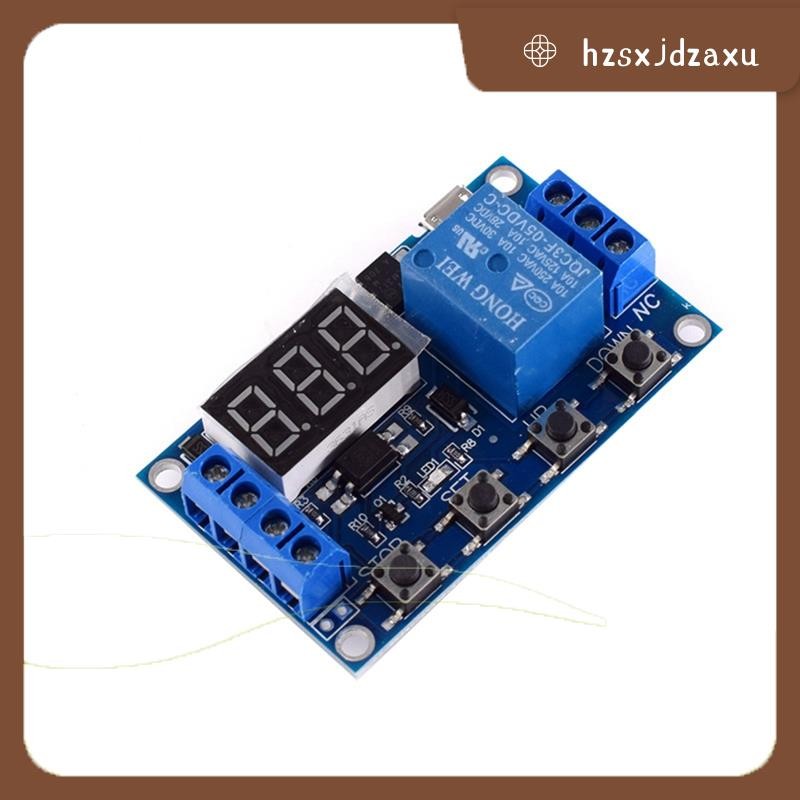 hzsxjdzaxu1 ชิ้นหน่วงเวลารีเลย์โมดูล DC 6-30V รองรับ Micro-USB 5V จอแสดงผล LED Automation Cycle Delay Timer ควบคุมสวิทช์ 6V 9V 12V 24V