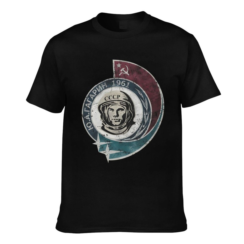 เสื้อยืดแฟชั่นพิมพ์ลาย Yuri Gagarin 1961 เสื้อยืดผ้าฝ้ายผู้ชาย