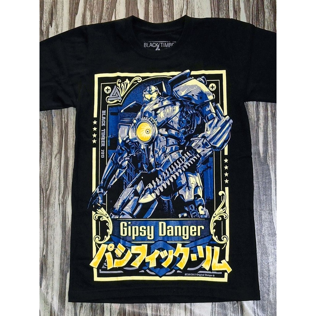BT05 PACIFIC RIM GIPSY DANGER TITAN MARK-3 JAEGER LIMITED MOVIE COLLECTION เสื้อยืดผ้าฝ้ายสีดํา