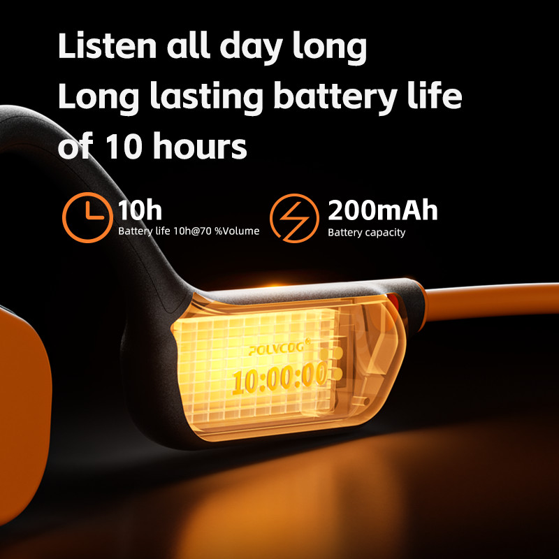 Polvcdg-x10 IPX8 กันน้ําหน้าจอ LED 32G ว่ายน้ํา Bone Conduction ชุดหูฟัง 5.3 IPX8 กันน้ําบลูทูธไร้สายหูฟังกีฬาพร้อมไมโครโฟน