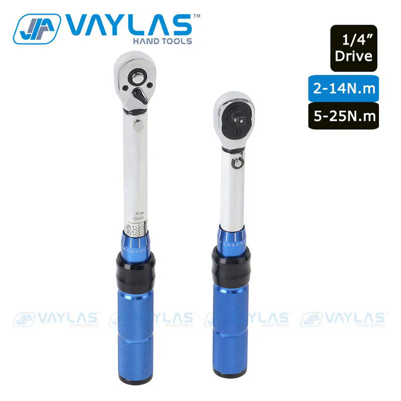 1/4'' Torque Wrench 2-14N.m/5-25N.m Two-way Ratchet Socket Spanner Adjustable Preset Torque Hand Too
