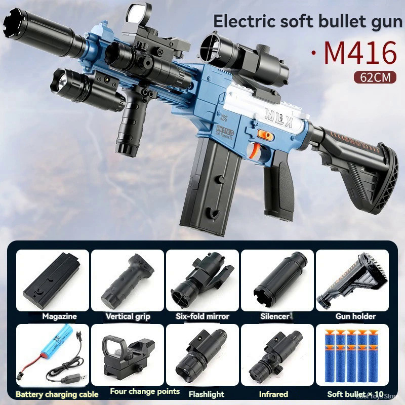 Toys for Boys M416 Electric Kids Soft Bullet Toy Gun Foam Dart Blaster Rifle Sniper Shooting Game Ai