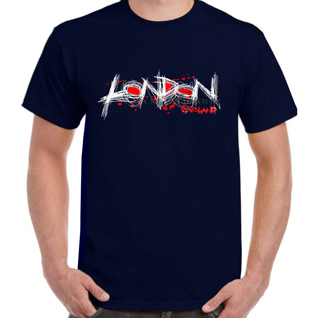 Souvenr Of London England Gift London Splash Art Design เสื้อยืด Unisex..
