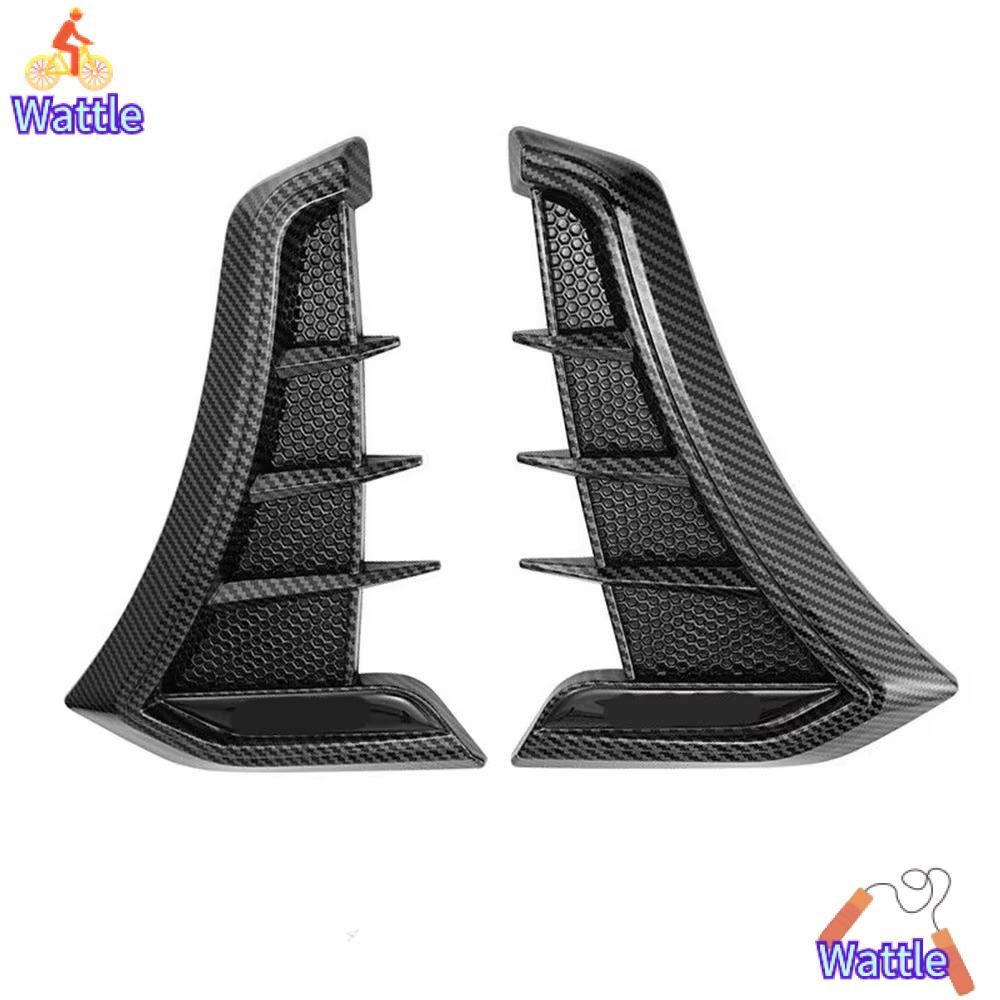 Wattle 1 คู่รถ Fender ช่องระบายอากาศด้านข้าง,คาร์บอนสีดํา Universal Air Flow Intake Hood, อเนกประสงค์อุปกรณ์เสริมภายนอก Scoop Bonnet Vent ฝาครอบสติกเกอร์ ราคา ถูกที่สุด ดีลบีเคเค