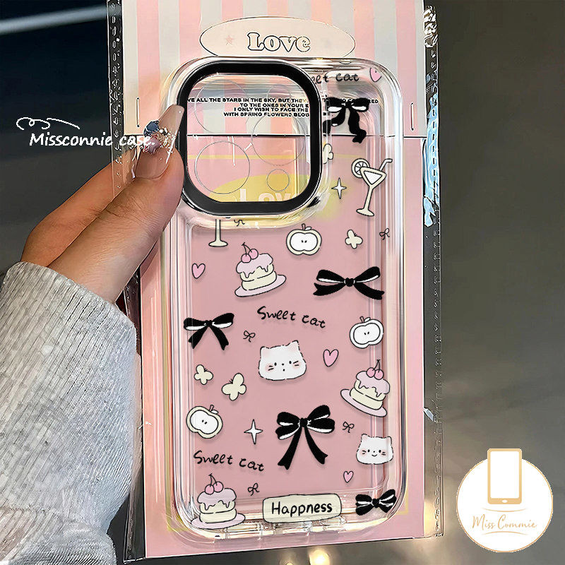 Creative น่ารักสีดําโบว์ลูกแมวผีเสื้อสําหรับ Redmi 13C A3 9 9T 10 13 10A 10C 12C 9C 9A 12 A1 A2 หมายเหตุ 13 9 11 10s 11s 10 12 8 Pro Max Poco X6 M3 X5 Mi เคส 11 12 Lite