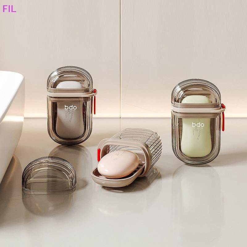 Fil จานสบู่แบบพกพากล่องเก็บปิดผนึกกันน้ํา Travel Home Bathroom Soap Box Soap Case Outdoor Soap Container OP