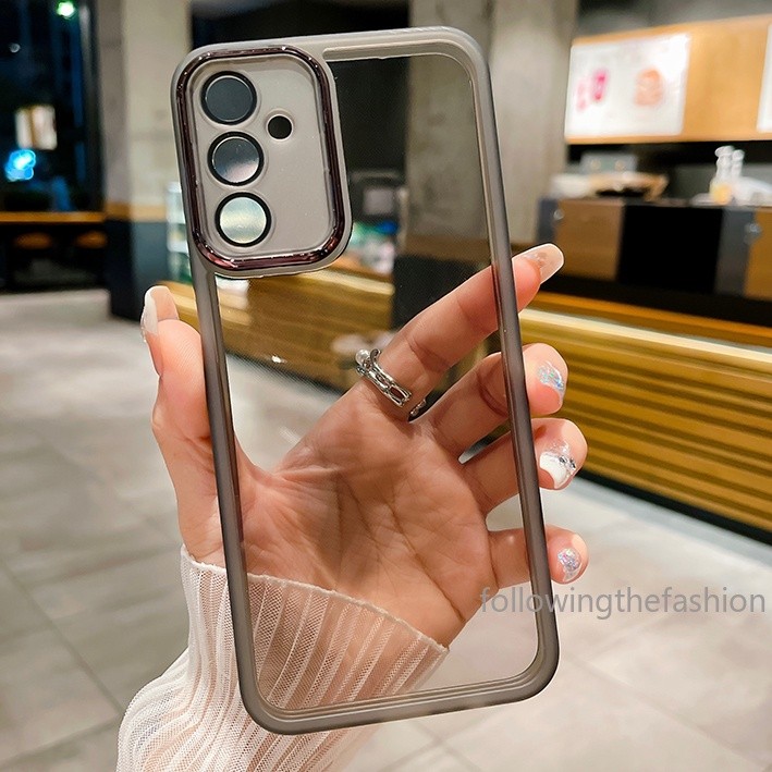 ปลอกสําหรับ Samsung Galaxy A16 5G Galaxy A16 16 A06 4G 5G 2024 กล้องเลนส์ป้องกัน Soft TPU ขอบโปร่งใสแฟชั่นเคสโทรศัพท์กันกระแทกฝาหลัง
