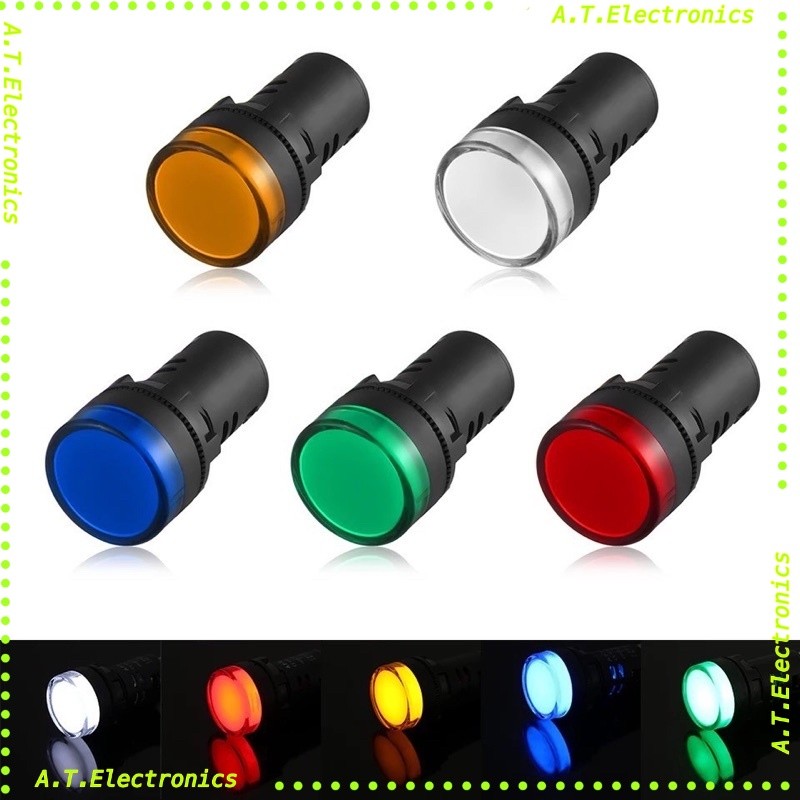 ถูกสุด! Pilot lamp LED 22mm ไพล็อตแลมป์ ขนาด 22มิล  12V DC/AC ,24V DC/AC,220  VAC