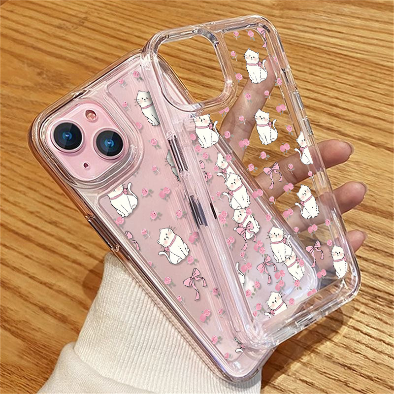 เคสนิ่มใสกระต่ายปลอกซิลิโคนเคสโทรศัพท์เข้ากันได้สําหรับ IPhone 16 15 13 14 12 11 Pro Max 8 7 Plus XS X XR กันกระแทกฝาครอบเซลล์ Precticer
