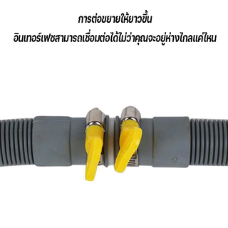 สายท่อน้ำทิ้งเครื่องซักผ้า/ซิ้งค์ล้างจาน ทนทาน ป้องกันการรั่วซึม ใช้ได้กับอ่างล้างหน้าและเครื่องฝาบนทั่วไป ติดตั้งง่าย
