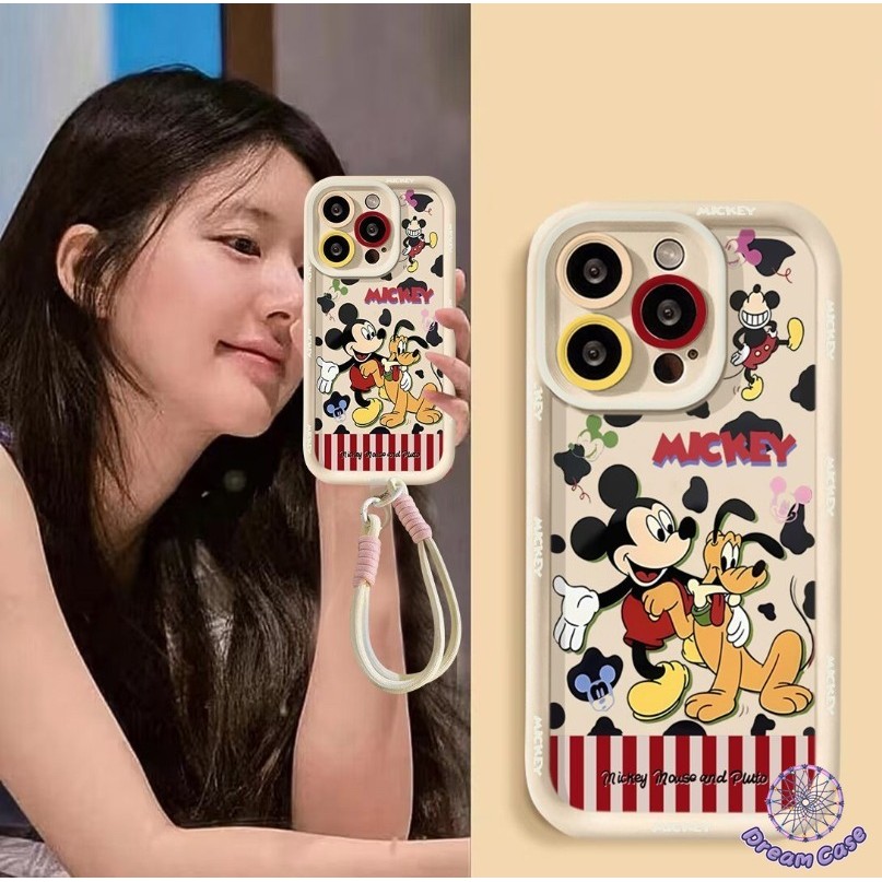 การ์ตูนน่ารักมิกกี้เมาส์สายคล้องนุ่ม เคส Realme C51s C20 C51 C55 C25 C53 C11 C3 C12 Note 50 5 7i 5i 11 C15 C67 C35 C31
