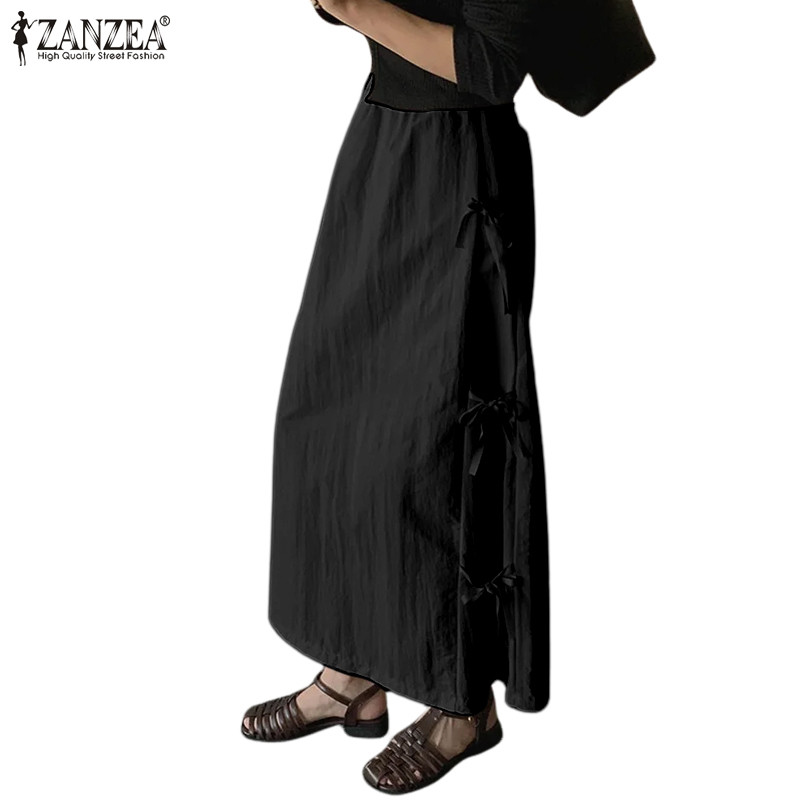 Zanzea กระโปรง A-Line ลําลองสไตล์เกาหลีสําหรับผู้หญิง