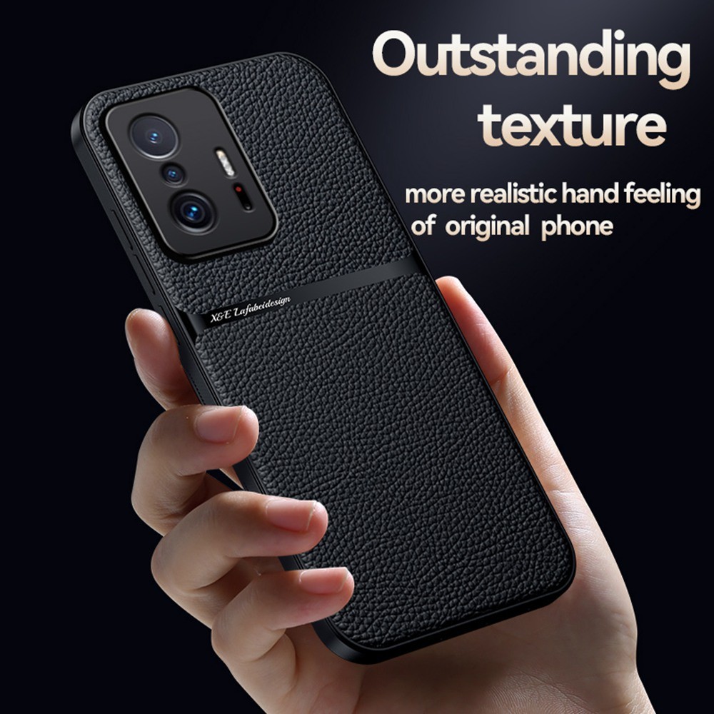 แฟชั่น Litchi Texture Soft TPU Casing Xiaomi 11T Pro / 11T 5G เคสกันกระแทกซิลิโคนฝาหลัง
