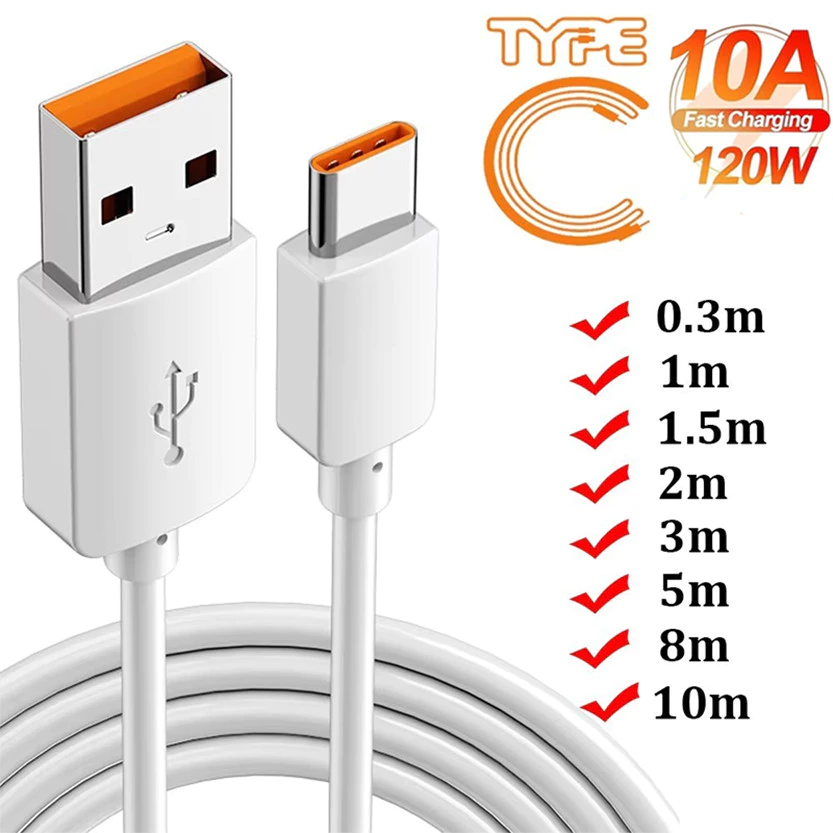 6/7/10a Type C Cable Fast Charging สาย USB / สายชาร์จโทรศัพท์สายไฟสําหรับ Type-C / Extra Long Data Line
