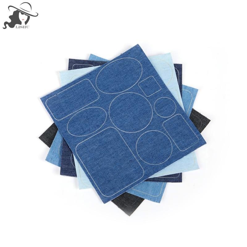 Lishu Thicken Denim สติกเกอร์กาวตนเองกางเกงยีนส์หลุมไม่มีรอยต่อซ่อมแพทช์จัดระเบียบ th
