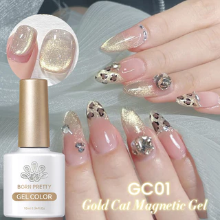 Born PRETTY 10ml Gold Cat Magnetic Gel ความรู้สึกฤดูใบไม้ร่วง Soak Off UV Gel Nail Art Varnish