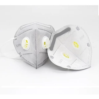 Mask KN95 ติดสองวาล์ว 7ชั้น หน้ากากคาร์บอนป้องกันฝุ่นละออง PM2.5 กลิ่น ควัน ไอเสียทางอุตสาหกรรม