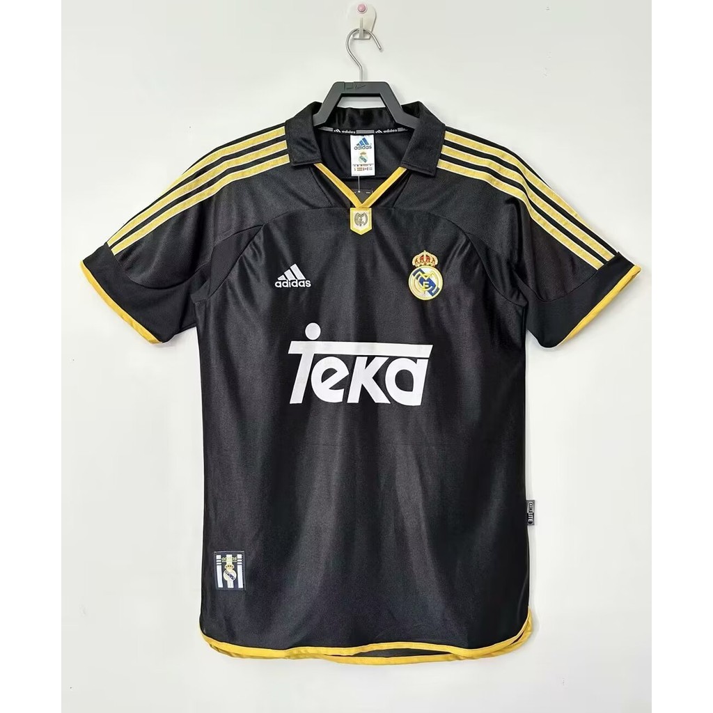 1998-00 Real Madrid retro away ฟุตบอลเสื้อยืดแขนสั้น