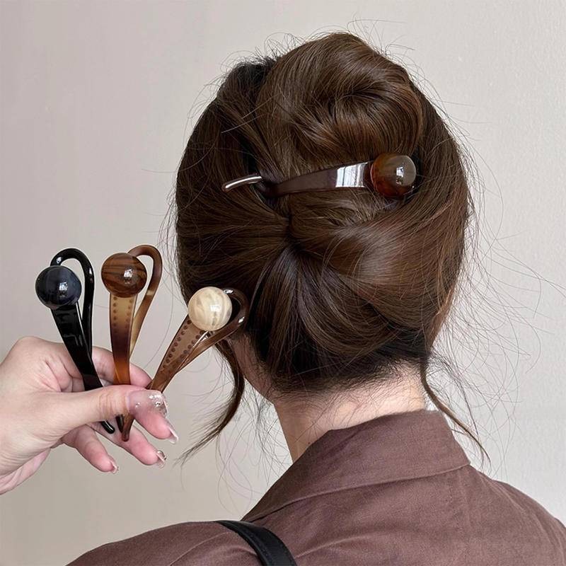Simple Pearl Grab Clip Female High-End Back Head Twist Hair Clip Classy Shark Clip เครื่องประดับผม