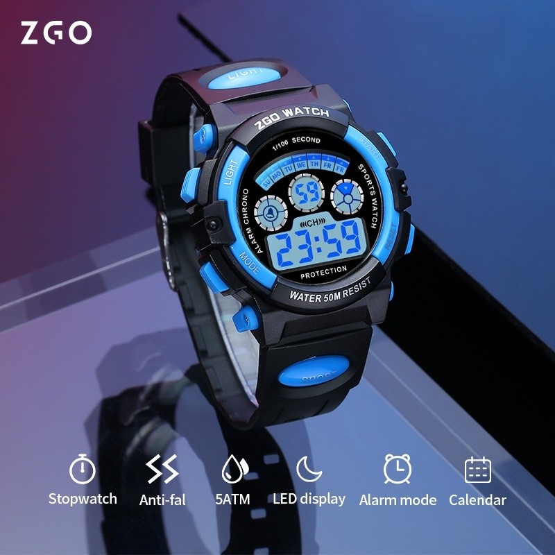 ZGO นาฬิกาเด็กแนวสปอร์ต กันน้ำ50M LEDมีไฟกลางคืน สำหรับเด็กผู้ชายเป็นของขวัญวันเกิด 305