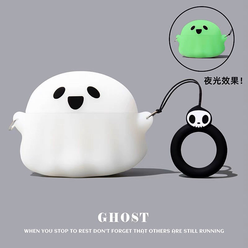 คุณภาพดีการ์ตูน Ghost ซิลิโคนหูฟัง Soft Cases สําหรับ Xiaomi Redmi Buds 6 Play พร้อมตะขอ