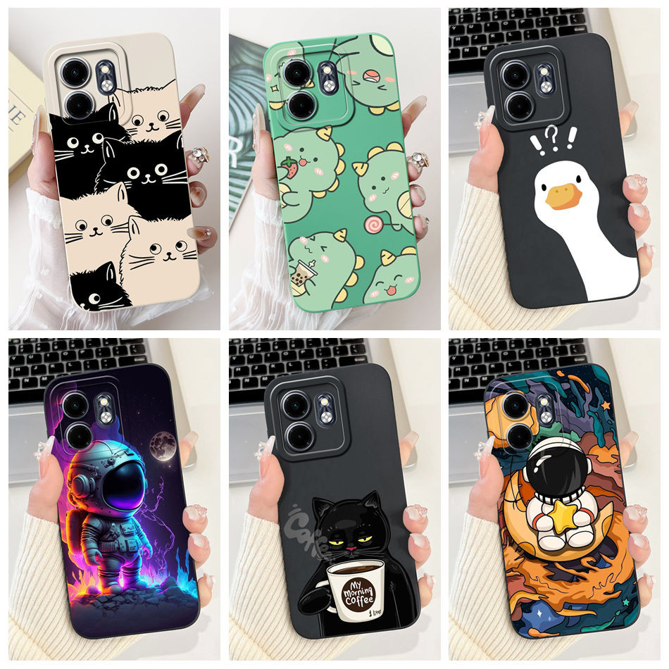 Infinix Hot 50i น่ารักนักบินอวกาศแมวไดโนเสาร์การ์ตูน Jelly Case Hot 50i X6531 X6531B ซิลิโคนอ่อนนุ่มกันกระแทกเคสโทรศัพท์