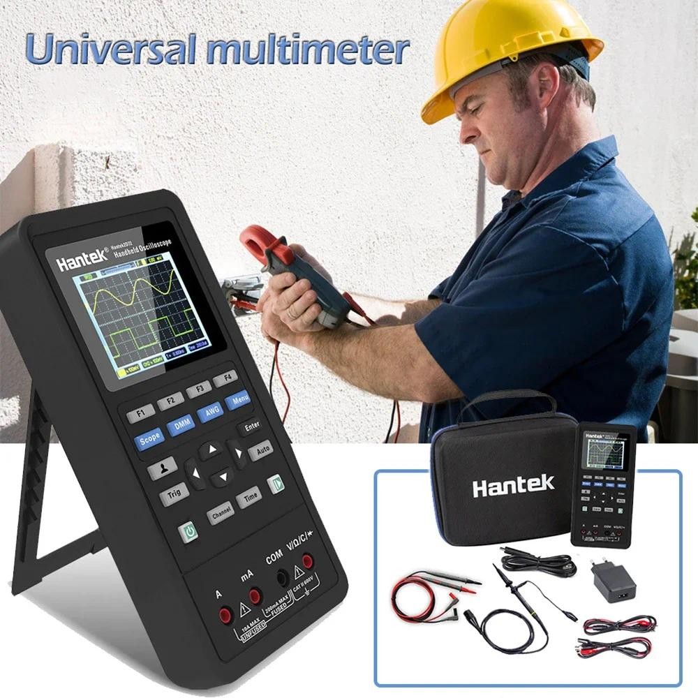 2c42 2C72 2D42 2D72 Hantek 3in1 Digital Oscilloscope + Waveform Generator + Multimeter แบบพกพา USB 2