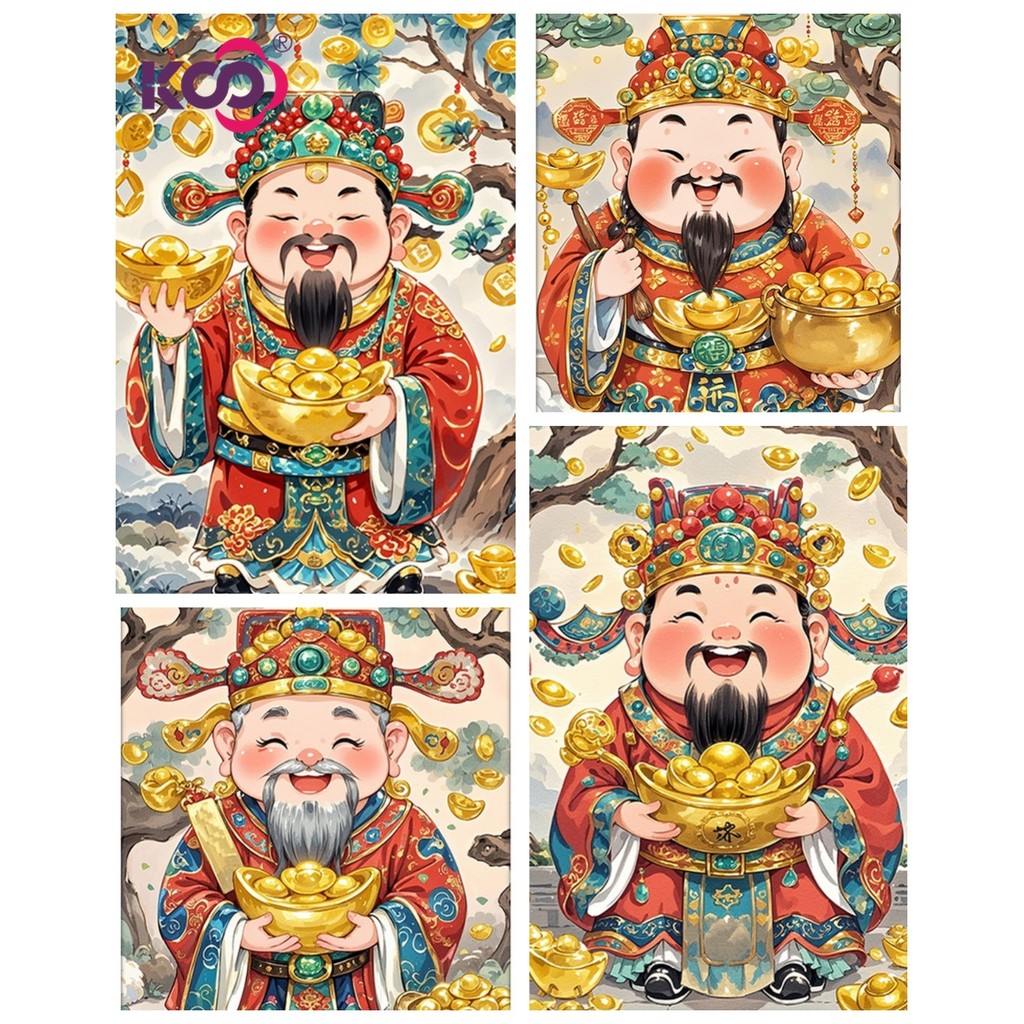 [KS] God of Wealth 5d ภาพวาดเพชรเพชรเต็มห้องนั่งเล่น PasteDiamond Cross Stitch ห้องนอนห้องรับประทานอาหารเพชรเย็บปักถักร้อยตกแต่งบ้าน 30x40 ซม./40x50 ซม./50x70 ซม.