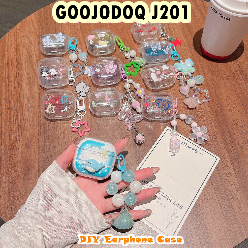 ส่วนลดสําหรับ GOOJODOQ J201 เคส DIY การ์ตูนน่ารักซิลิโคนอ่อนนุ่มหูฟังกรณีปลอก