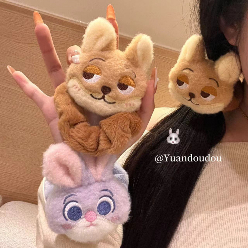 Nick Judy Plush Hair Tie ตุ๊กตาการ์ตูน Scrunchy Girls All-Match ยางรัดน่ารักมัดผม