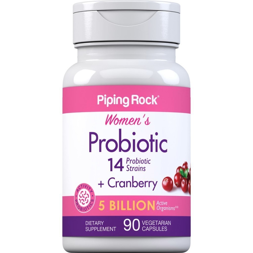 PipingRock Women’s Probiotic 14 Strains 5 Billion + Cranberry (90Capsules)💕 โพรไบโอติกผู้หญิง