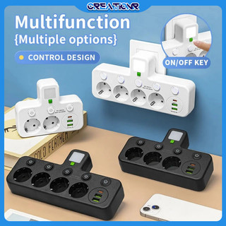 USB Lubang 3/4-Stop Kontak Multi Outlet/Power Strip Tipe C + EU Plug/colokan Plug