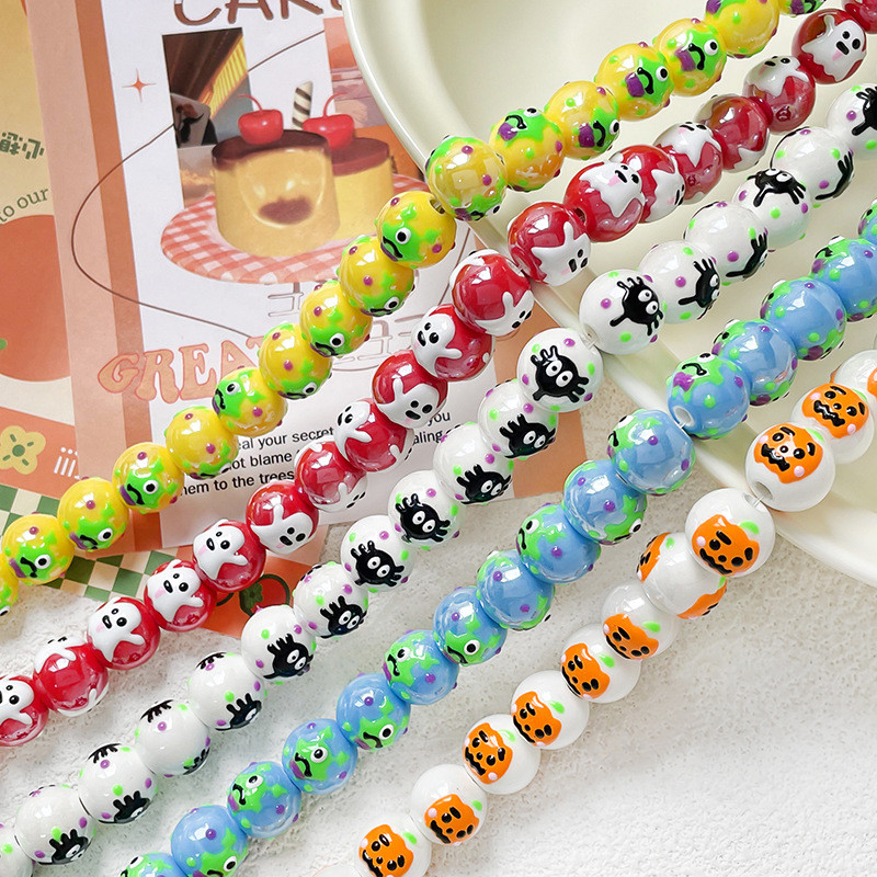 งานฝีมือสนุก กับฟักทองผี เซรามิคบีADS อัญเชิญเครื่องประดับสำหรับสร้อยข้อมือ สร้อยคอ และสายคล้องโทรศั