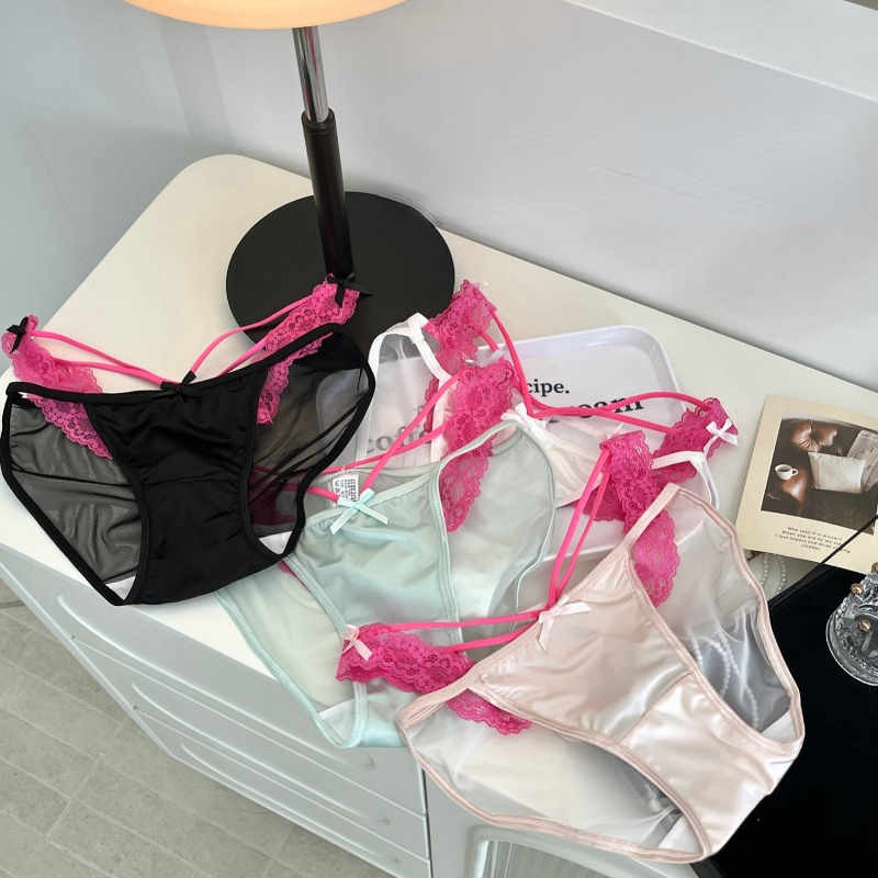 158832 กางเกงชั้นในผ้าซาติน Lace Breeze Triangle 2025 Low Rise Cut High Leg Design KK Barely There Feel Skin Loving Fit