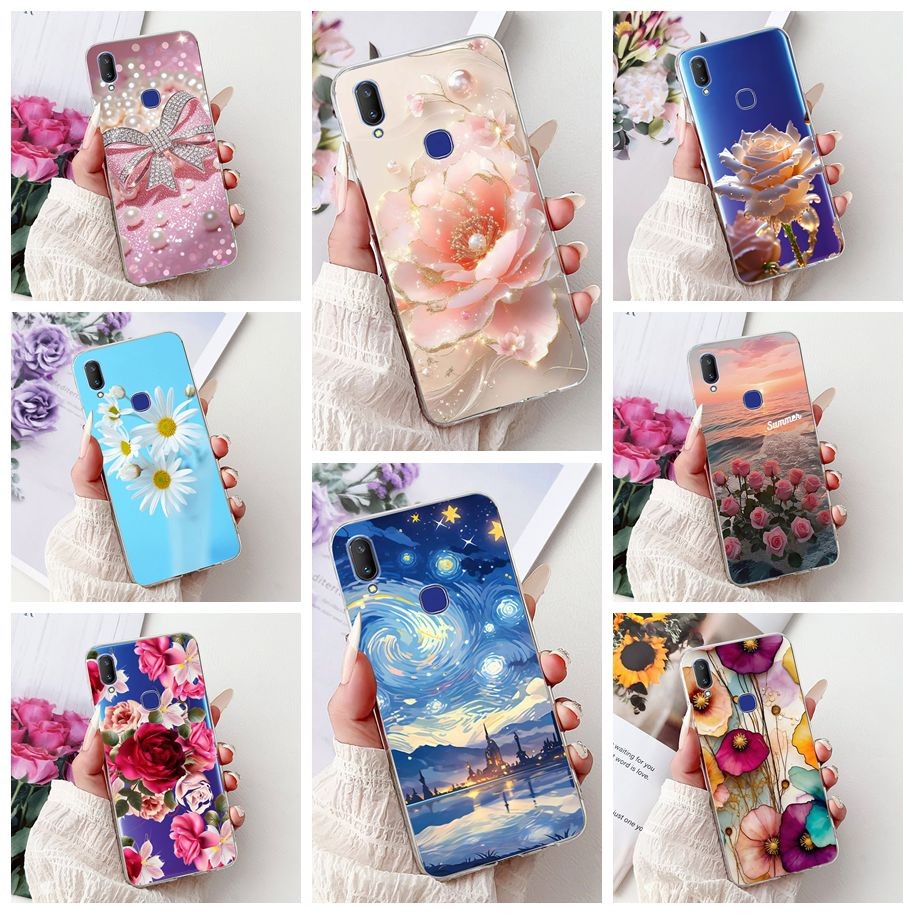 สําหรับVivo V11i 1806 กรณีแฟชั่นใหม่ดอกไม้Bowknotซิลิโคนนุ่มSlimปกหลังสําหรับVivo V11 Pro V 11 1804 