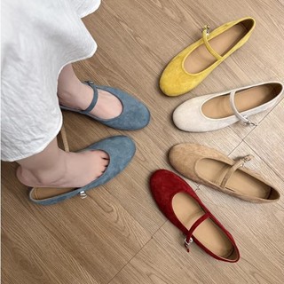 🔥 รองเท้าแมรี่เจนสไตล์วินเทจสไตล์ฝรั่งเศส🔥รองเท้าบัลเลต์พื้น…