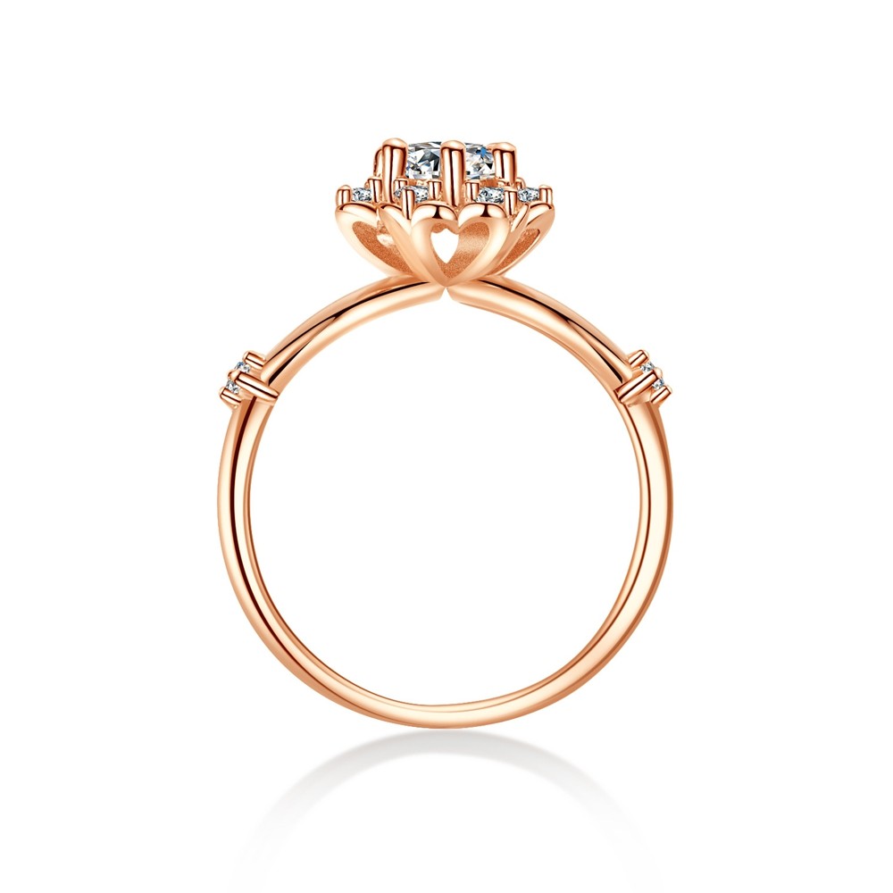 แหวน.Pass Test Real Moissanite 1 CT รอบตัด พร้อมใบรับรอง GRA 18K Rose Gold Plated 925 แหวนเงินแท้สำหรับผู้หญิง เครื่องประดับงานแต่งงานและของขวัญ - รูปที่ 3