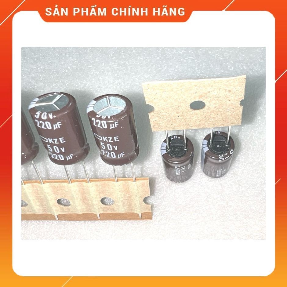 [ 5 ชิ้น ] ตัวเก็บประจุ Nippon Chemicon 50V 220UF, 50V220UF, 220UF 50V, 220UF50V (10mm*16mm)