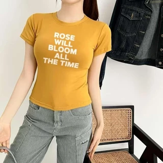 G01-02 เสื้อยืดสีดำแขนสั้นพิมพ์ลายอังกฤษ สุดน่ารัก แนวเกาหลี หลายไซส์ ผ้านิ่มสวมใส่สบาย ใส่ได้ทุกโอกาส ราคาถูก