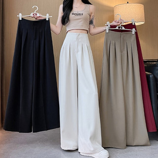 【READY STOCK AT Johor】 Hotgirl⭐Women's suit pants wide leg pants high waist pleated design straight trousers