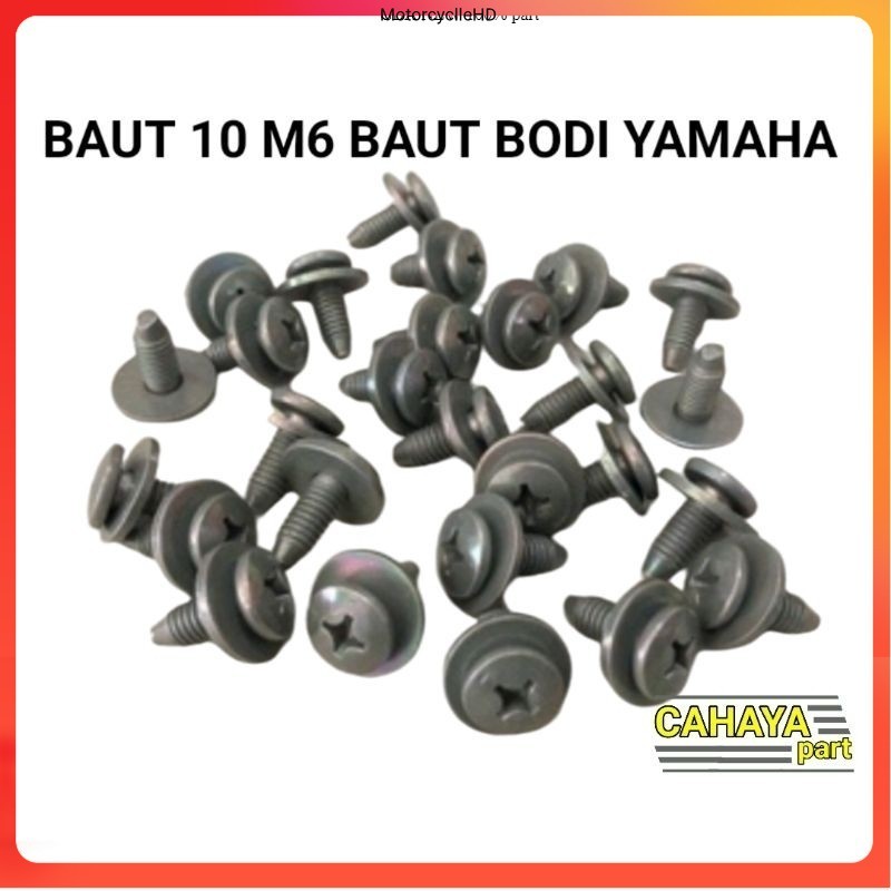 3PCS YAMAHA BODY BOLTS - M6 BOLTS - 10 Hd BOLTS