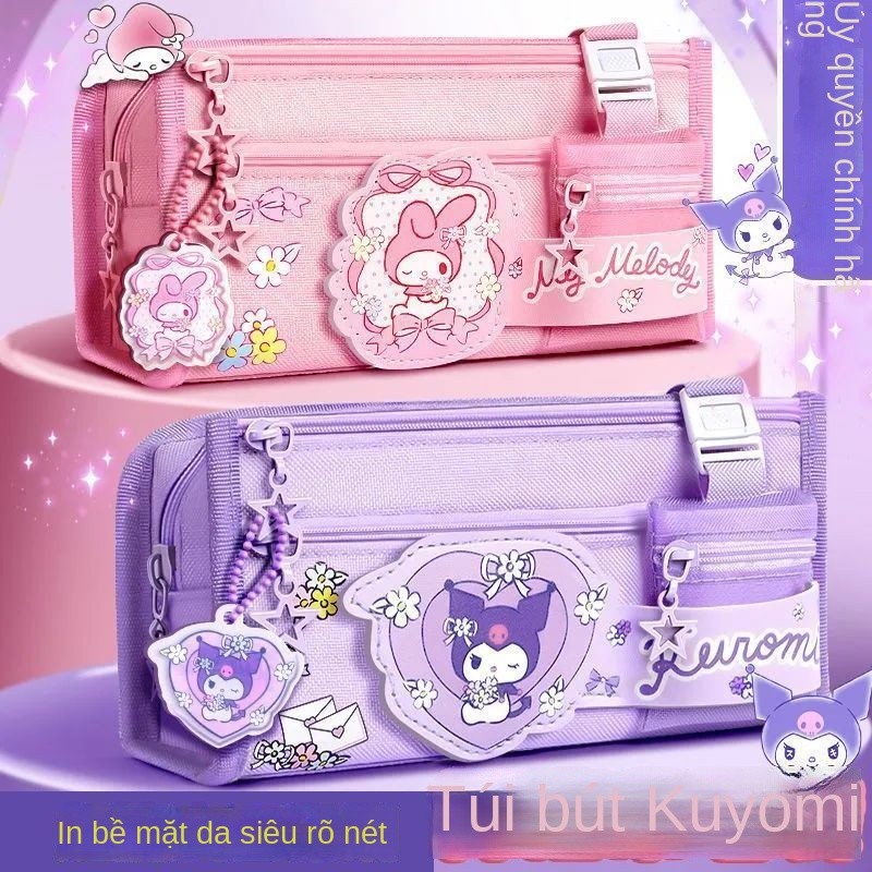 Youhe Sanrio Kuromi กล่องดินสอกล่องเครื่องเขียนกล่องดินสอสาว 2024 ความจุขนาดใหญ่นักเรียนชั้นประถมศึกษาสาว