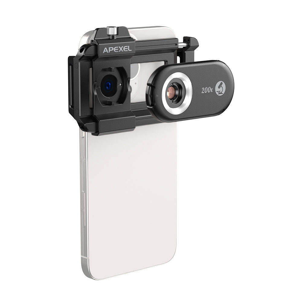 [2025 Super Sale]APEXEL APL-MS200 200X เลนส์กล้องจุลทรรศน์โทรศัพท์มือถือพร้อมไฟ LED/ UV ในตัวตัวกรอง