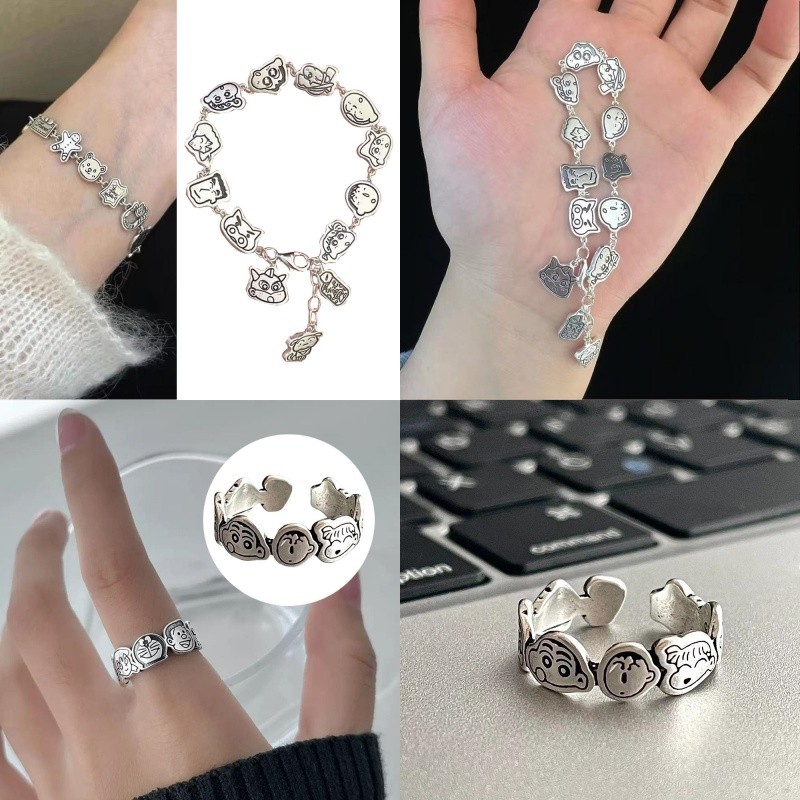 สร้อยข้อมือการ์ตูนจี้สายคล้องมือเครยอนชินจังของขวัญสาวน่ารัก